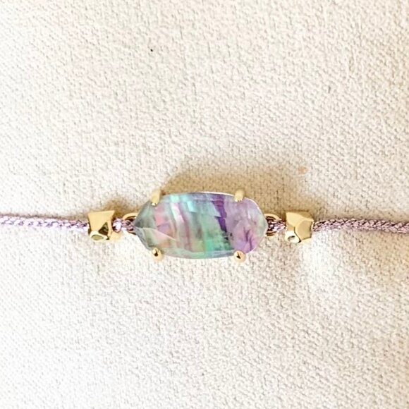 NWT Kendra Scott Everlyne Friendship Bracelet in Gold/Llilac/Abalone, One Size - Picture 3 of 5